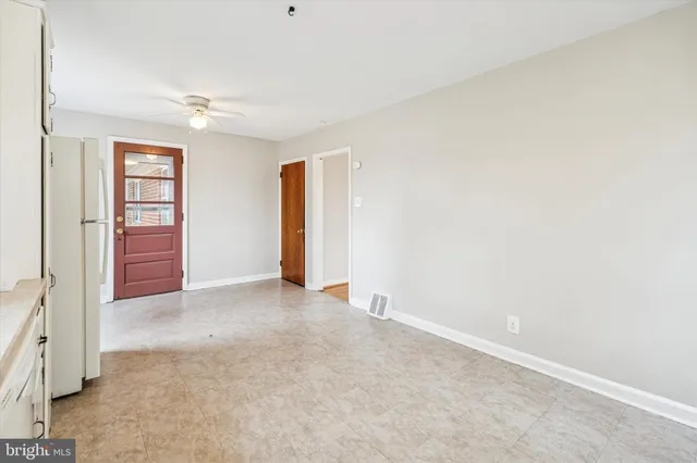 an empty room with closet