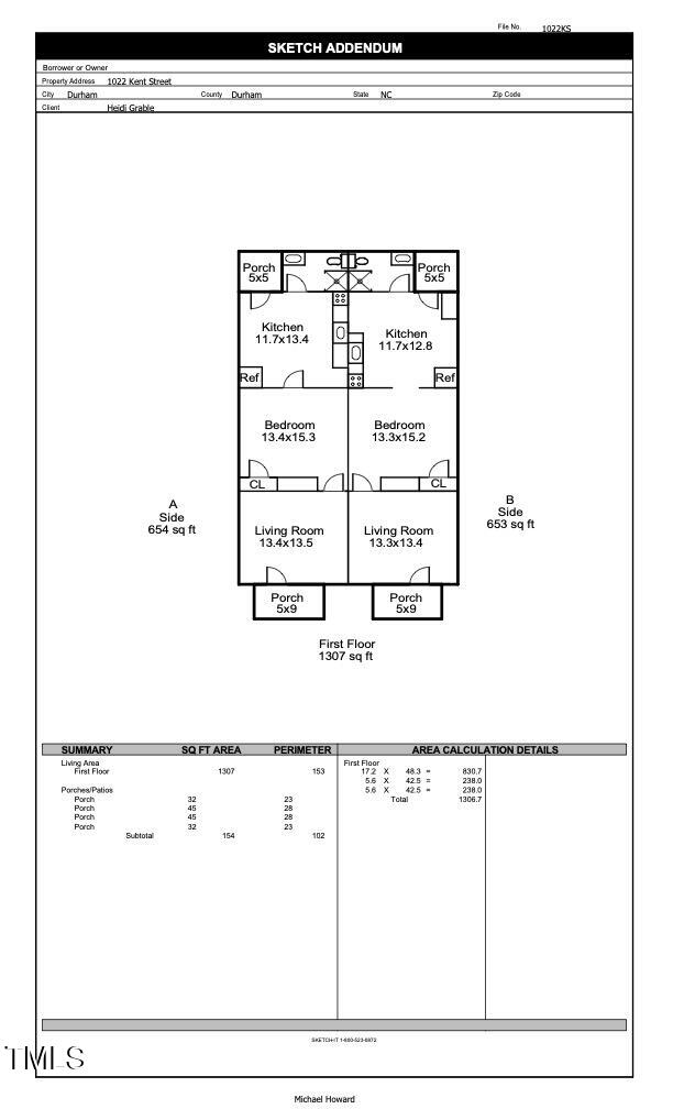 1022 Kent Street Durham, NC 27707 - Photo 12 of 12 1022 Kent - PIC Floor Plan