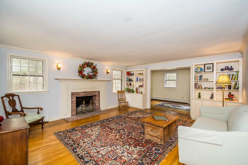 96 Middleton Road Boxford, MA 01921 - Photo 11 of 30 a living room with furniture windows and a fireplace