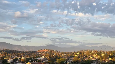 a view of city and mountain