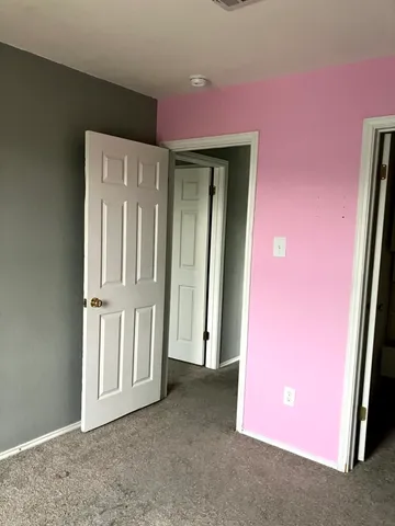 an empty room with closet