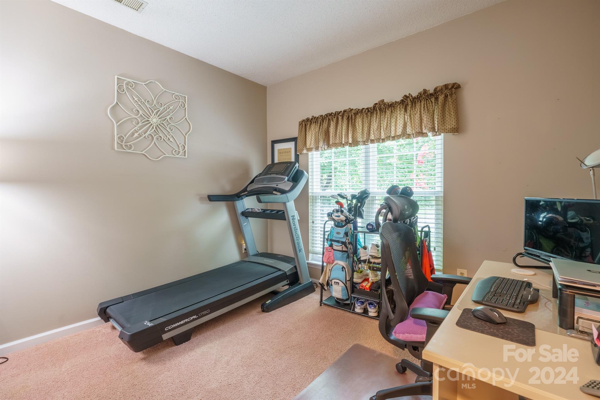 7401 Reedy Creek Road Charlotte, NC 28215 - Photo 16 of 25 a room with gym equipment and a large window