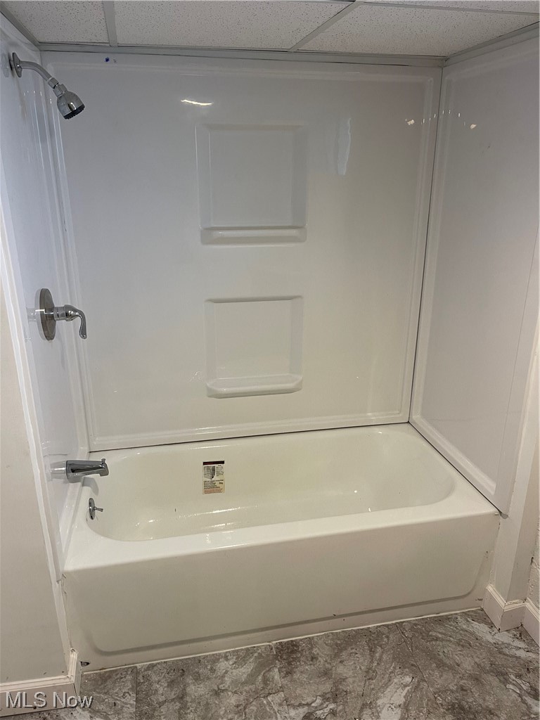 912 Yellowstone Road Cleveland Heights, OH 44121 - Photo 29 of 35 Bathroom featuring a paneled ceiling and washtub / shower combination