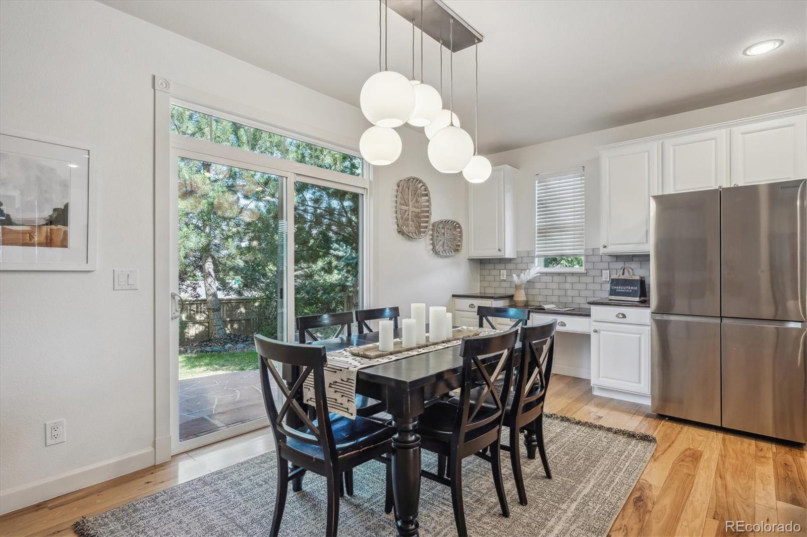 3319 Lynwood Avenue Highlands Ranch, CO 80126 - Photo 9 of 46 a kitchen with a table chairs appliances and cabinets