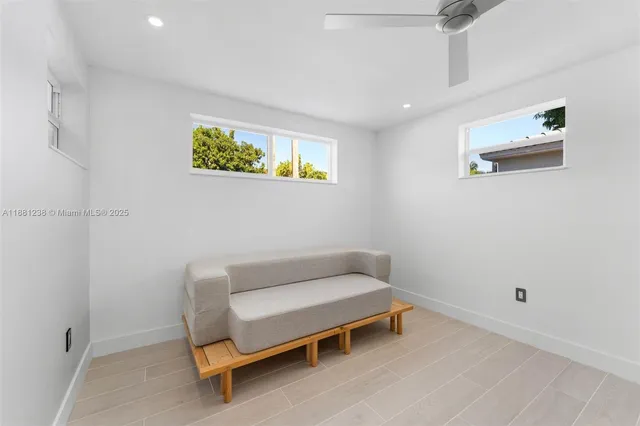 a living room with a couch and a table
