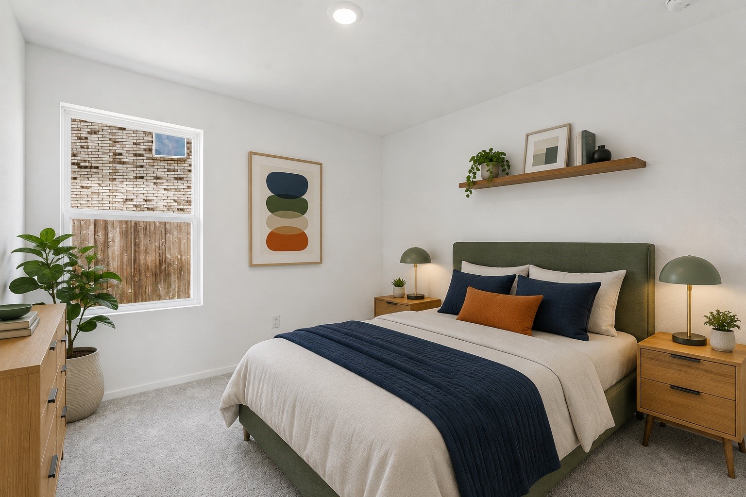 26931 Feather Reed Drive Katy, TX 77493 - Photo 9 of 16 This comfortable secondary bedroom features a spacious layout with crisp neutral paint, a window, a recessed light fixture, and soft carpet flooring. Virtually staged.