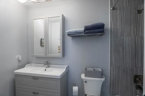 a bathroom with a sink and a toilet