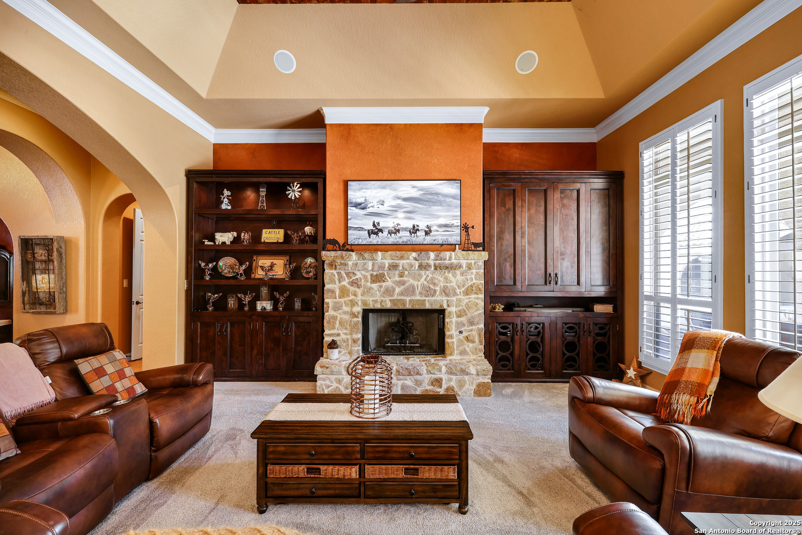 315 Santa Domingo Helotes, TX 78023 - Photo 11 of 50 a living room with furniture fireplace and a large window