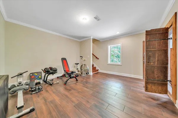 a view of backyard with green space