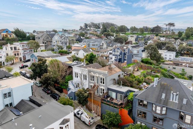an aerial view of multiple house