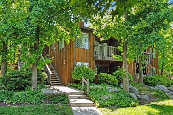 a house view with a garden space