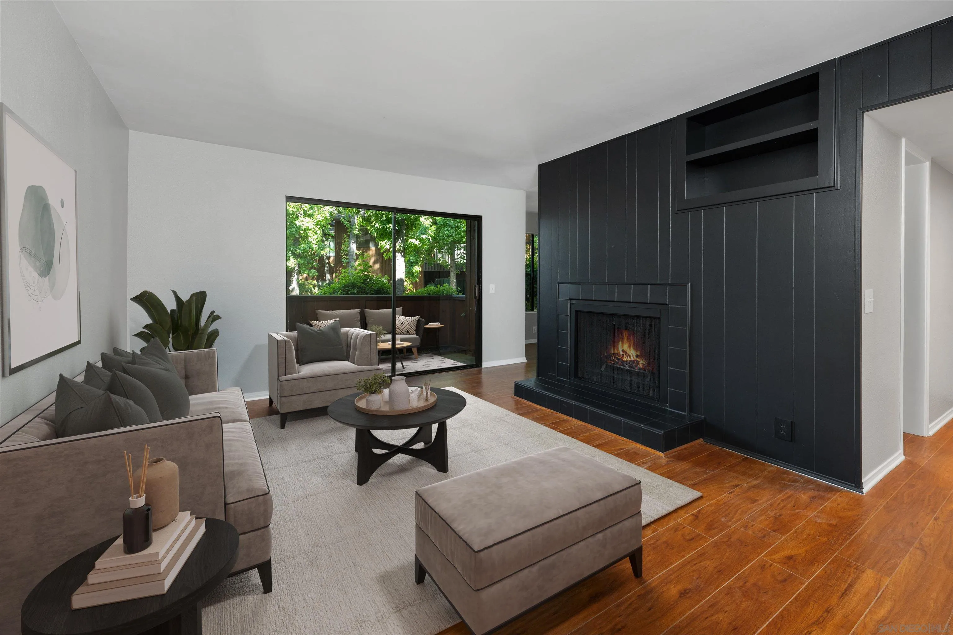 2157 Arnold Way, Unit 312 Alpine, CA 91901 - Photo 6 of 26 a living room with furniture and a fireplace