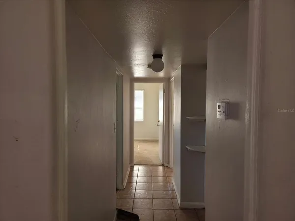 a view of a small space with window