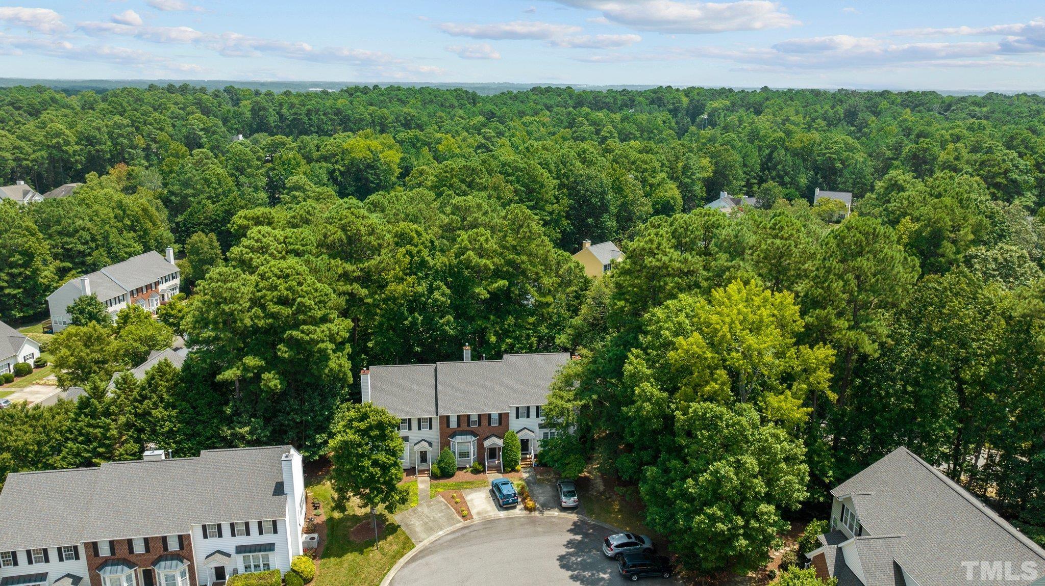 37 Lure Court Durham, NC 27713 - Photo 3 of 35 an aerial view of a house with a yard and lake view in back