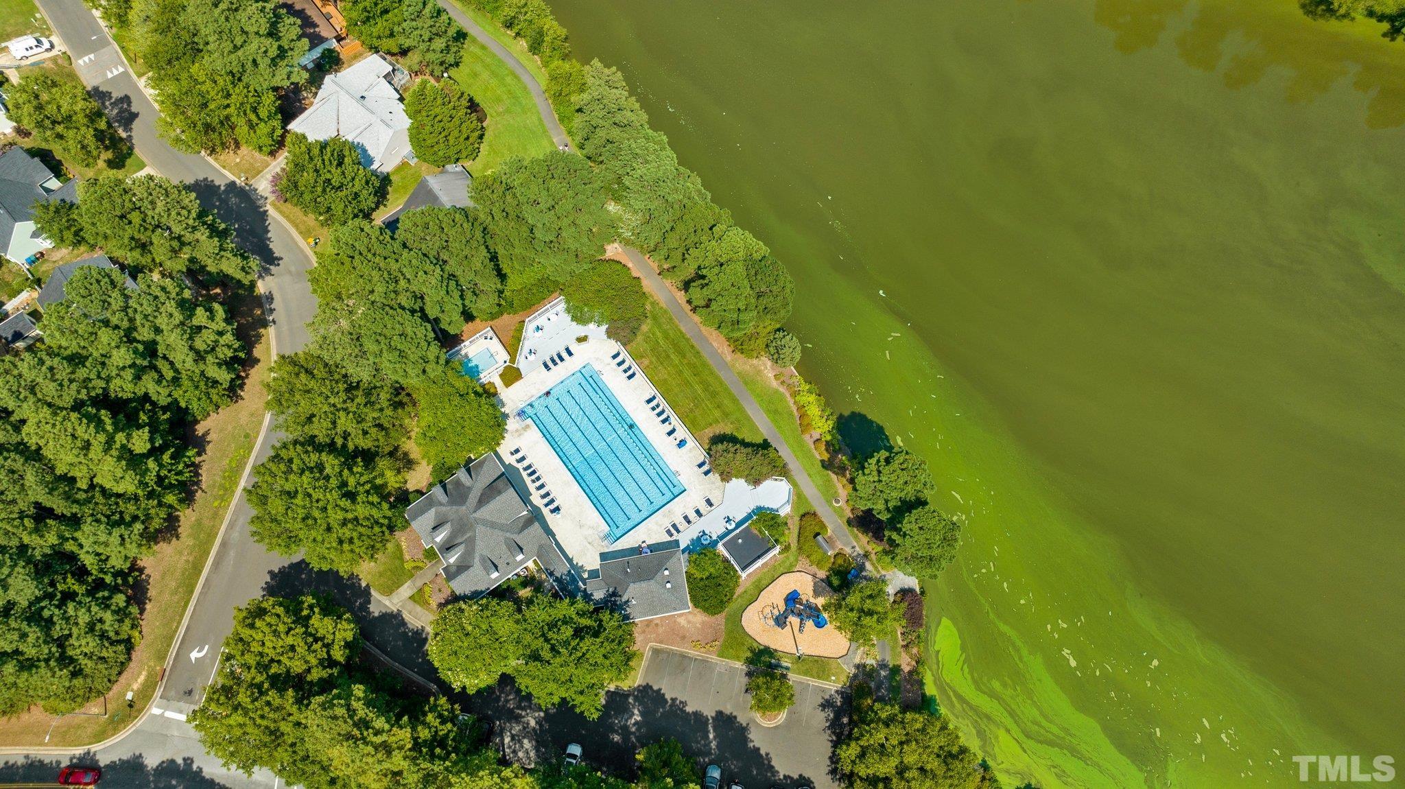 37 Lure Court Durham, NC 27713 - Photo 32 of 35 an aerial view of a residential houses with swimming pool