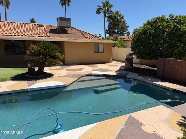 a view of a house with a patio