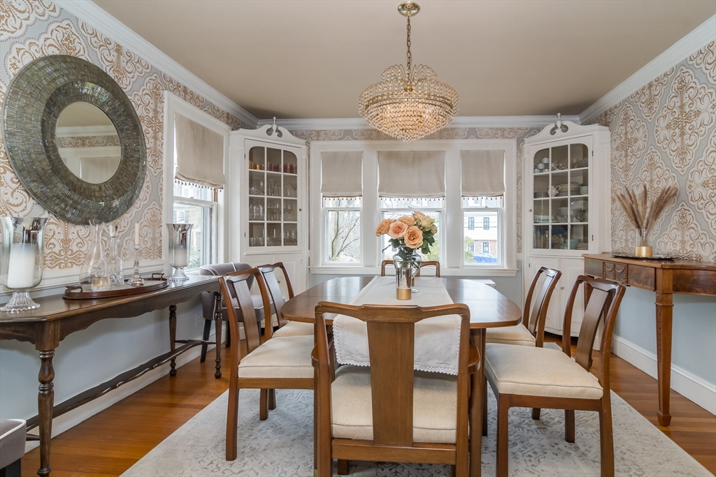 20 Colburn Road Wellesley, MA 02481 - Photo 9 of 31 a view of a dining room with furniture and chandelier