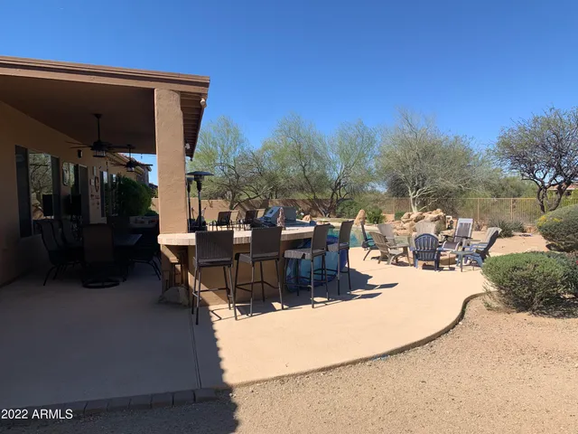 a building outdoor space with patio furniture