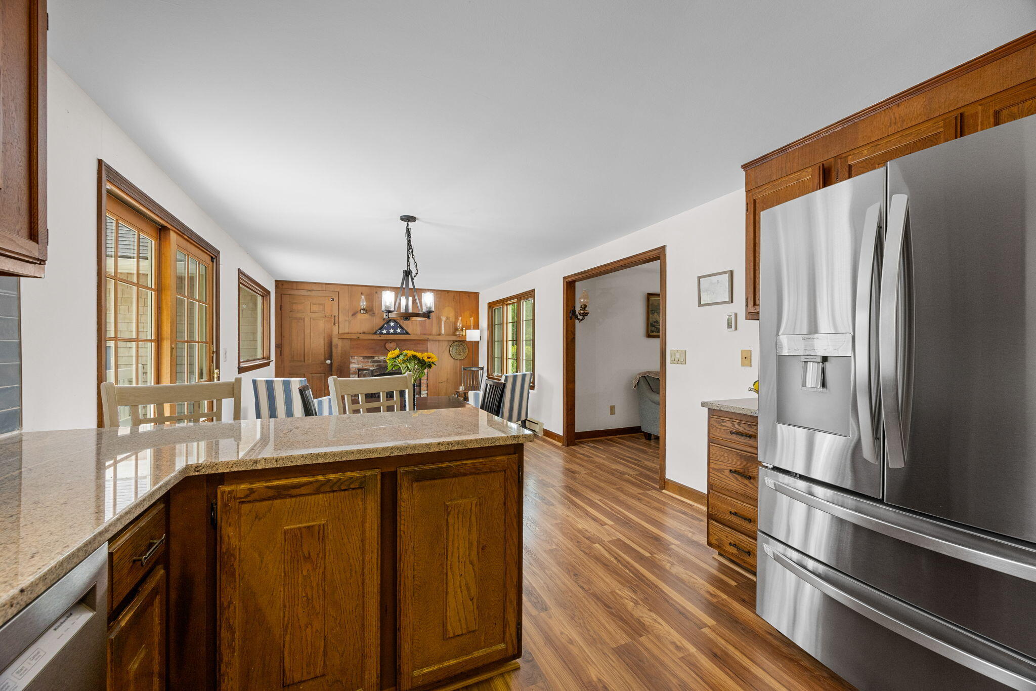 7 Horseshoe Circle Sandwich, MA 02563 - Photo 24 of 92 a kitchen with stainless steel appliances granite countertop a refrigerator a oven and a sink with wooden floor