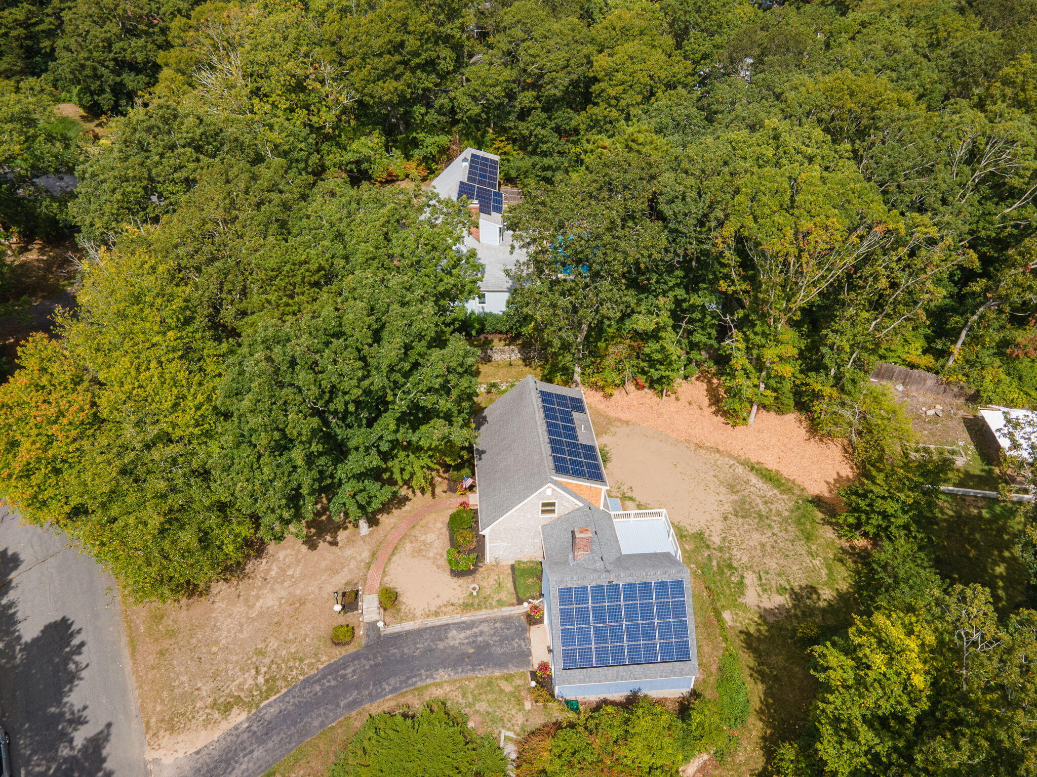 7 Horseshoe Circle Sandwich, MA 02563 - Photo 50 of 92 a aerial view of a house with a yard and large trees