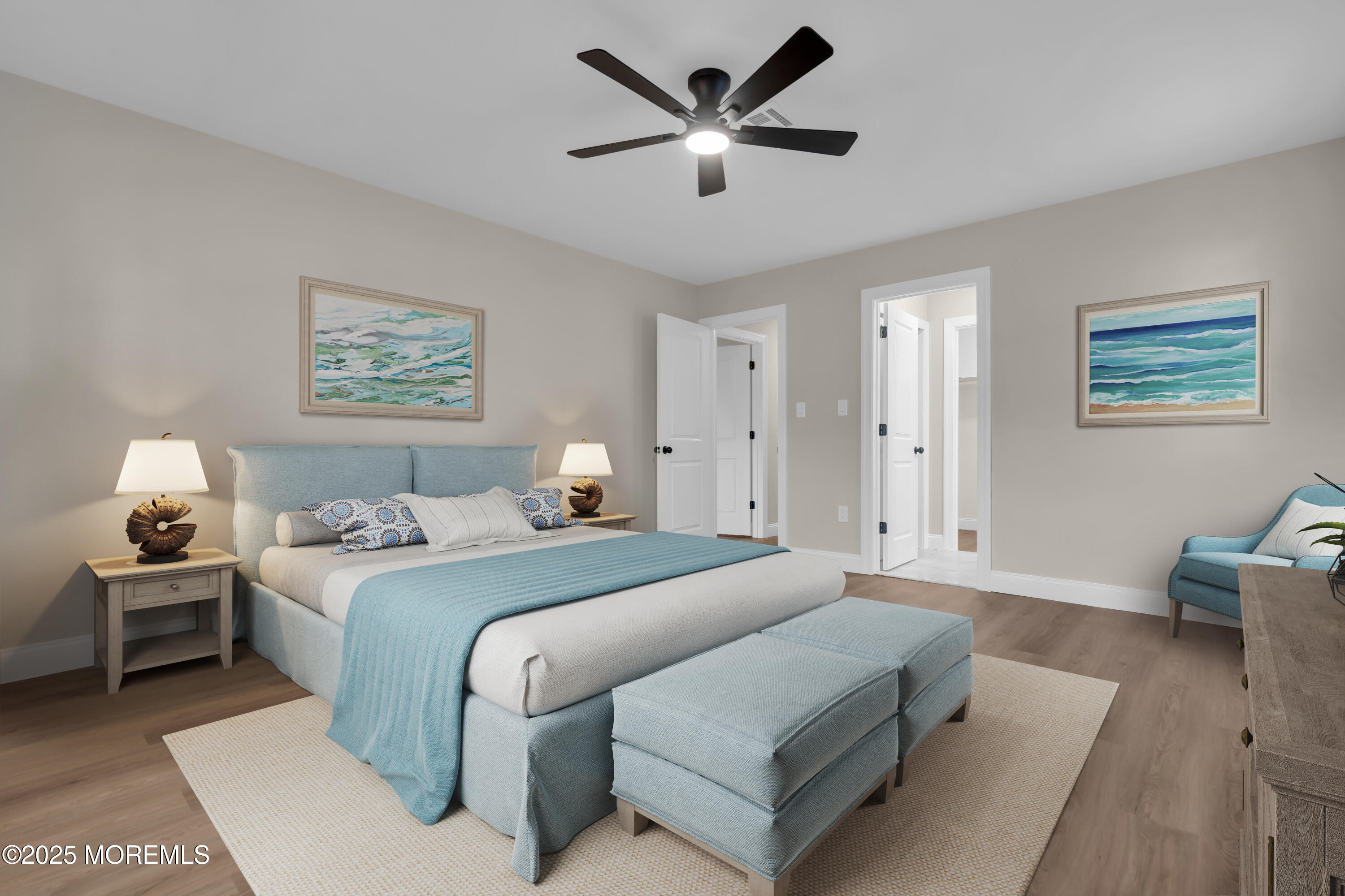 18 Meadowbrook Road Brick, NJ 08723 - Photo 29 of 47 a spacious bedroom with a bed and a chandelier
