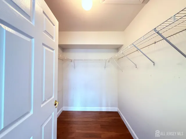 a view of room with racks on the wall