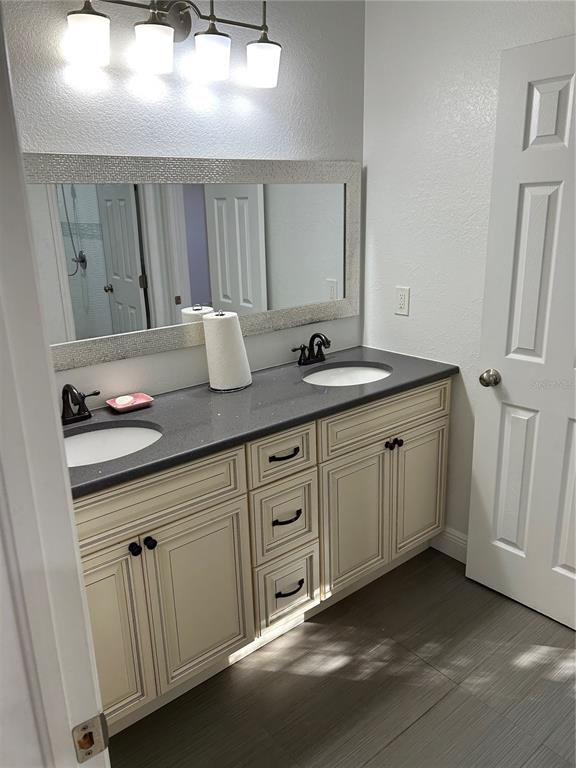 8006 North Rome Avenue Tampa, FL 33604 - Photo 33 of 43 a bathroom with a granite countertop sink and a mirror