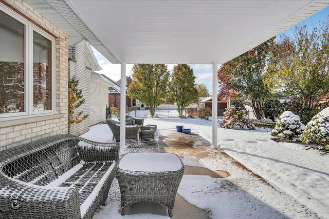 a outdoor space with patio furniture