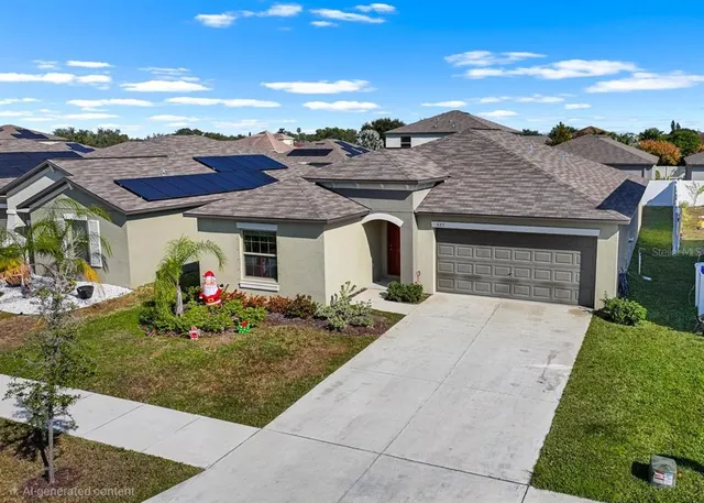 a dining room with wooden floor a chandelier a wooden table and chairs