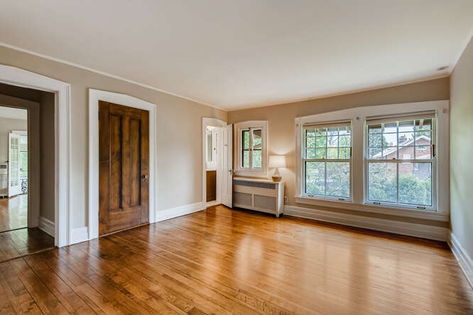 321 North Delaplaine Road Riverside, IL 60546 - Photo 38 of 52 wooden floor fireplace and windows in an empty room