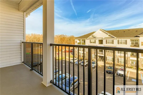 a view of a city from a balcony