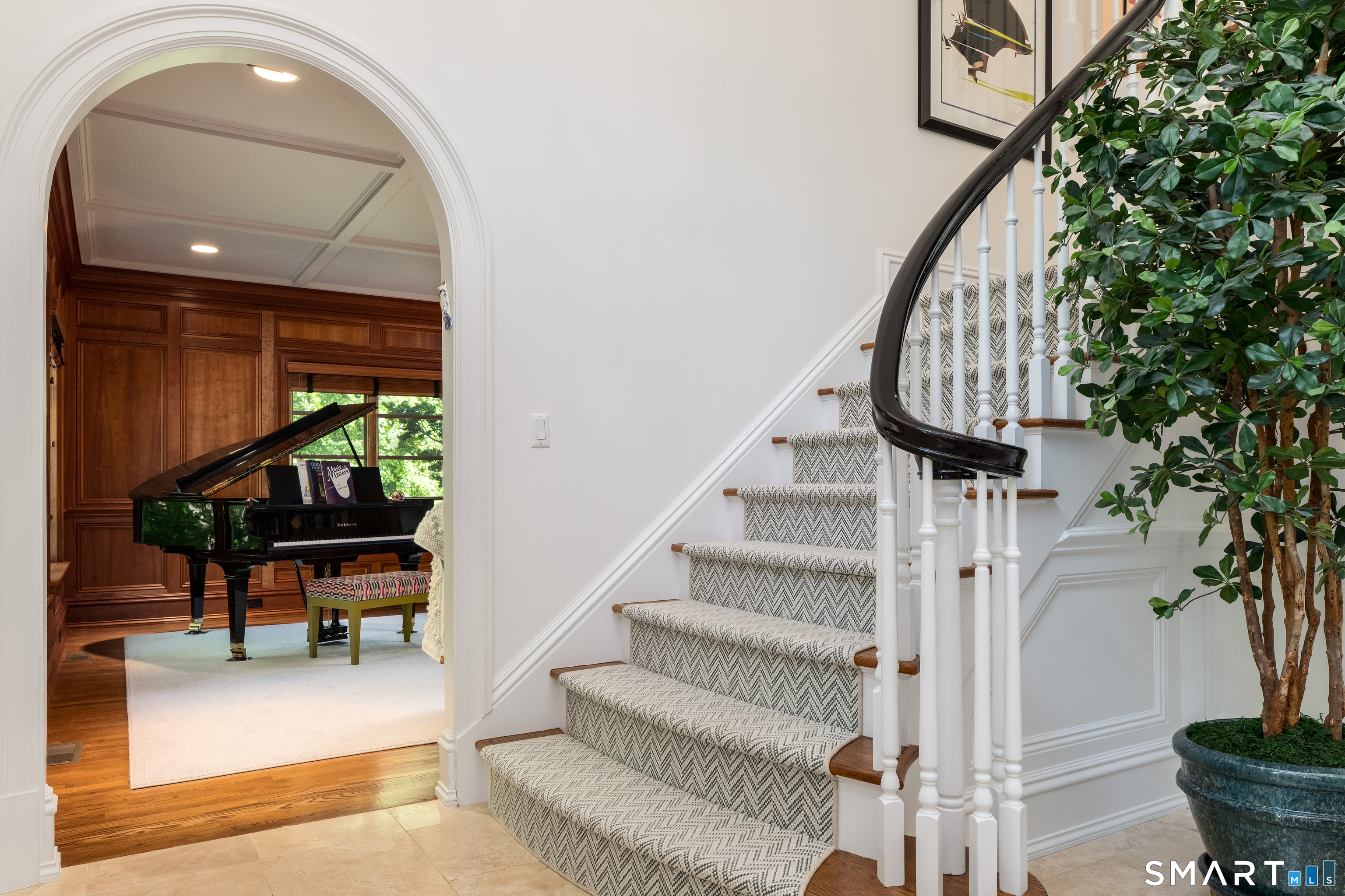 760 Smith Ridge Road New Canaan, CT 06840 - Photo 17 of 40 a view of entryway and hall with wooden floor