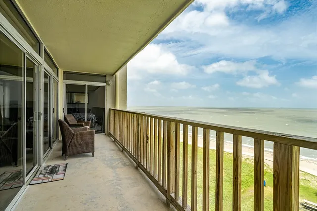 a view of ocean from a balcony