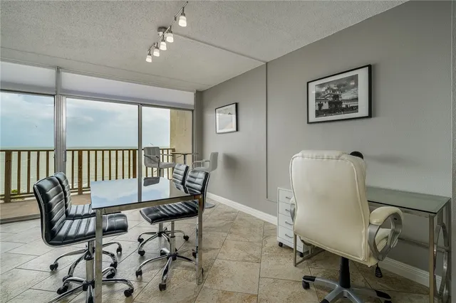 a view of a porch with furniture