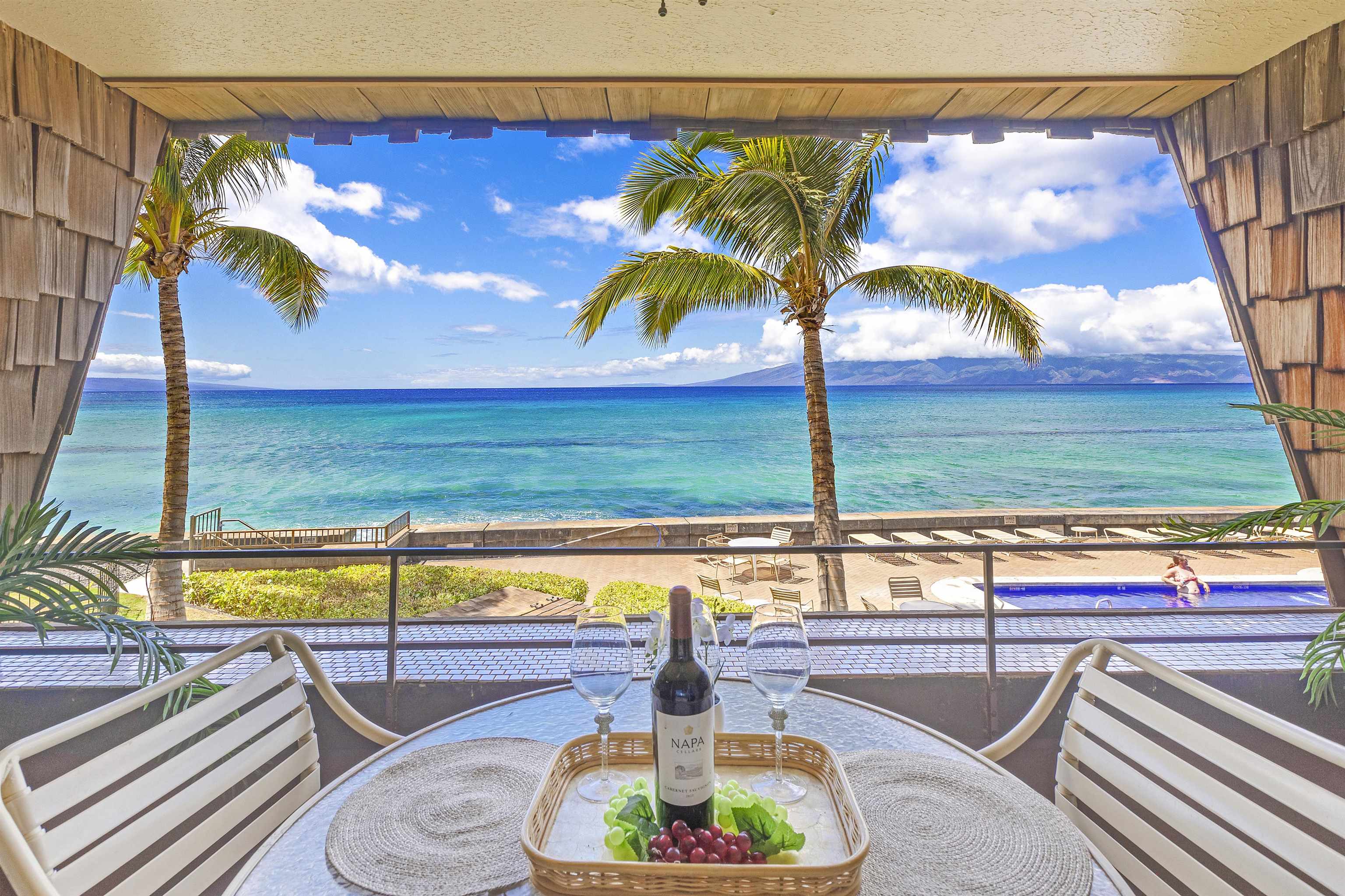 a view of swimming pool with a backyard
