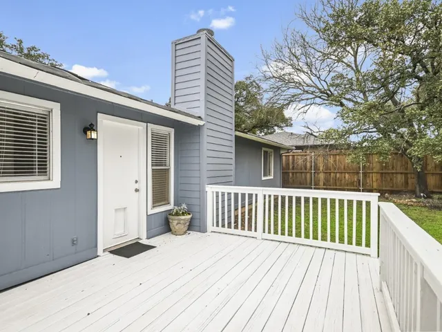 a view of a wooden deck