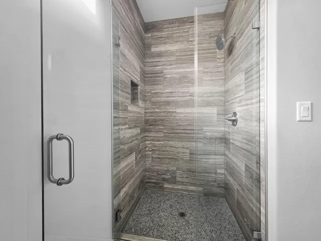 a bathroom with a shower
