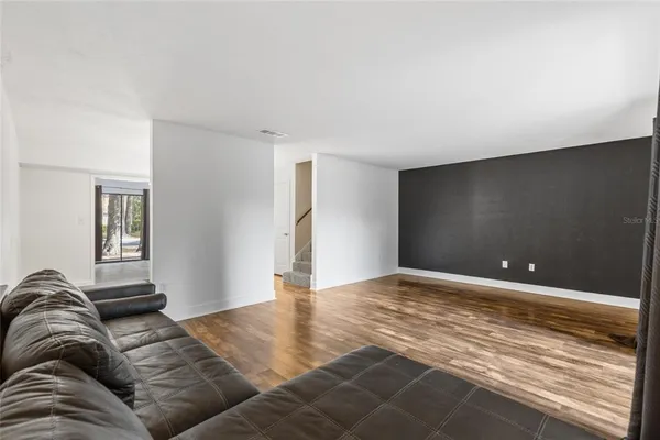 a view of a livingroom with a couch