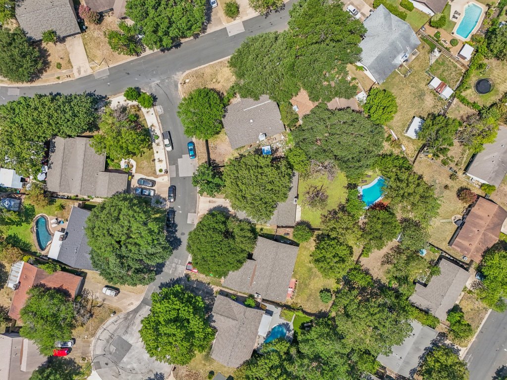 602 Old Stone Road Austin, TX 78745 - Photo 23 of 28 an aerial view of a house with a yard
