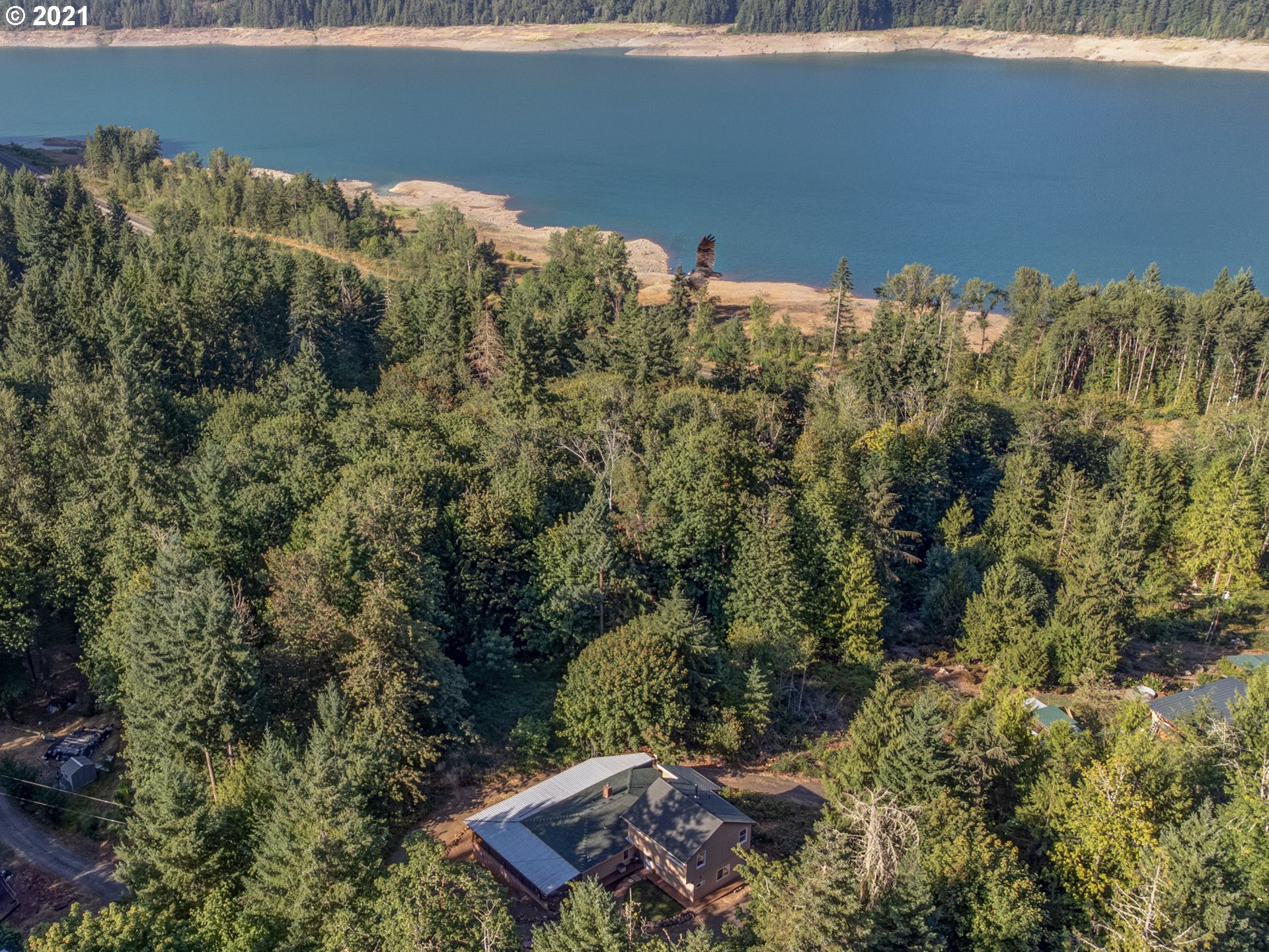 82039 Chickaree Road Lowell, OR 97452 - Photo 28 of 30 an aerial view of a house with a yard