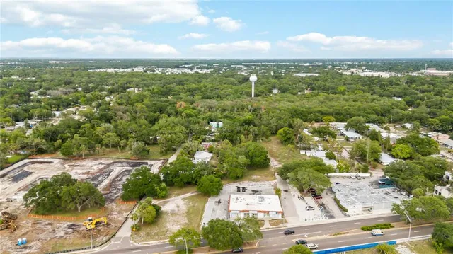 an aerial view of residential building with outdoor space