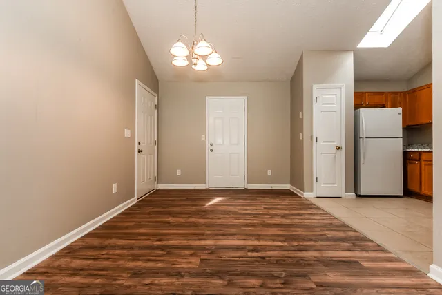 a view of a livingroom with a chandelier
