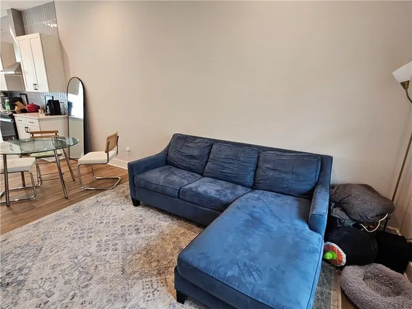 a living room with furniture and a couch