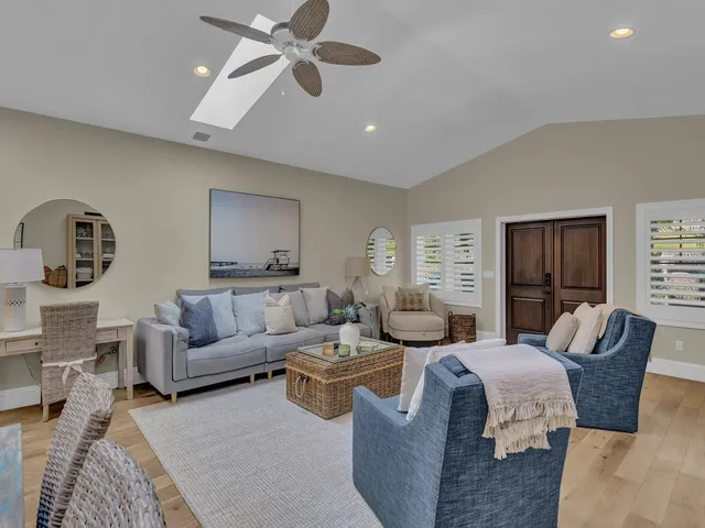 a living room with furniture