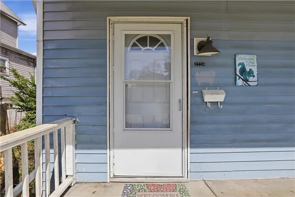 a view of front door and porch