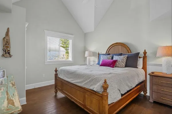 a view of a bedroom from a hallway