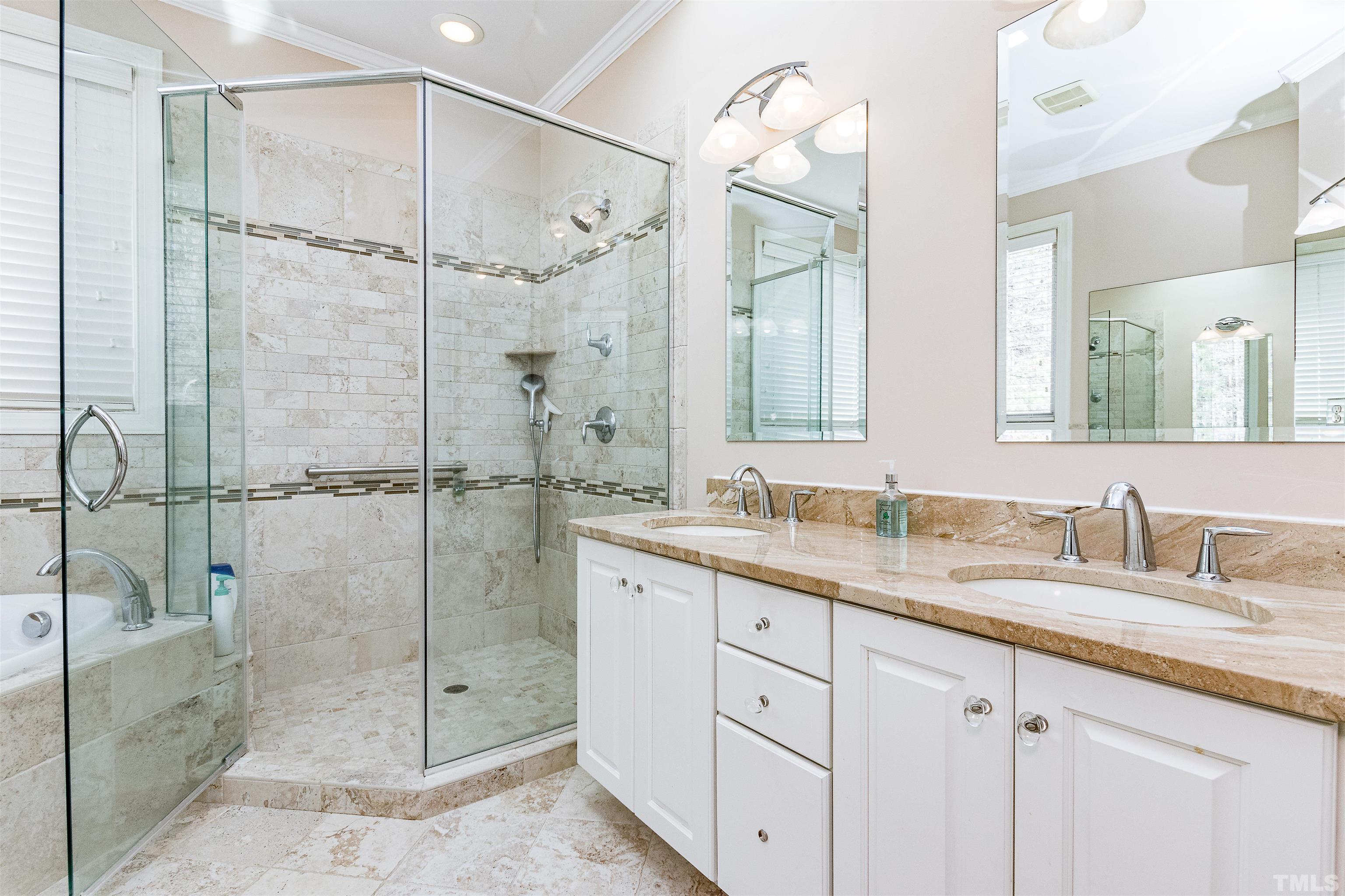 3324 Edgemont Drive Raleigh, NC 27612 - Photo 21 of 29 a bathroom with a granite countertop sink mirror and double