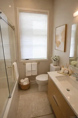 a bathroom with a sink a toilet and tub