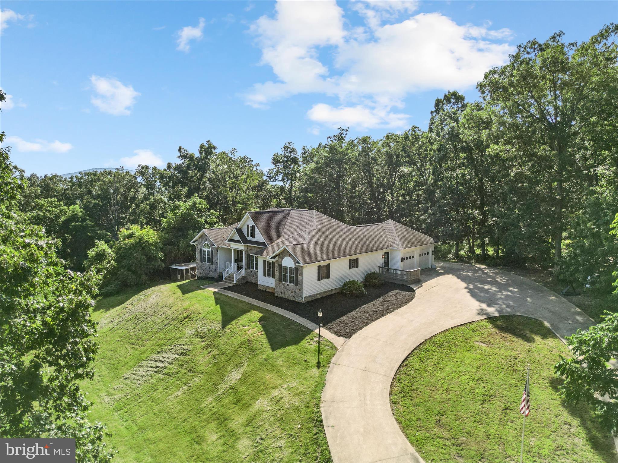 2358 Cave Ridge Road Mount Jackson, VA 22842 - Photo 50 of 59 an aerial view of a house with swimming pool and garden