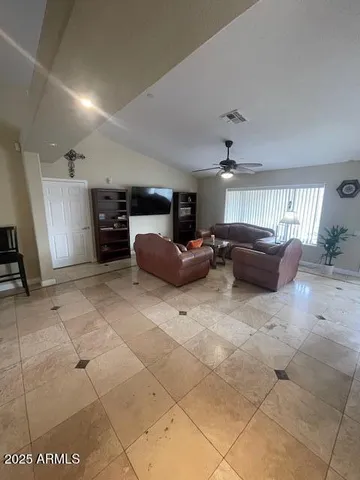 a living room with furniture
